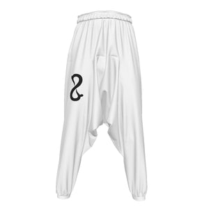 Open image in slideshow, White Loose Baggy Yoga Pants- Men&#39;s Loose Trousers - Personal Hour for Yoga and Meditations 
