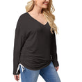 Load image into Gallery viewer, Plus size Yoga Top - Women’s V-neck ZenT-shirt With Side Drawstring - Personal Hour 
