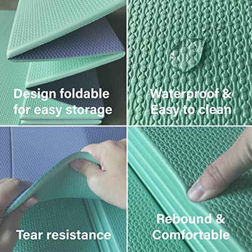 Foldable Yoga Mat - Easy to Storage and Lightweight Anti Slip Folding Exercise Mat for Yoga - Personal Hour for Yoga and Meditations 