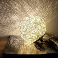 Load image into Gallery viewer, Boho Desk Lamp - Full Moon Table Lamp for Zen and Meditation - Fantasy Rattan Ball Moon Light - Personal Hour for Yoga and Meditations 
