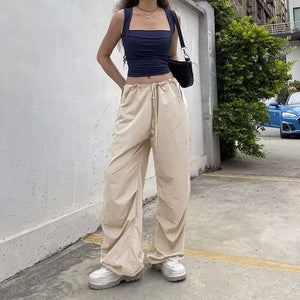 Open image in slideshow, Baggy Cargo Pants - Low Waist Baggy Pants for Yoga and Meditation - Personal Hour for Yoga and Meditations 
