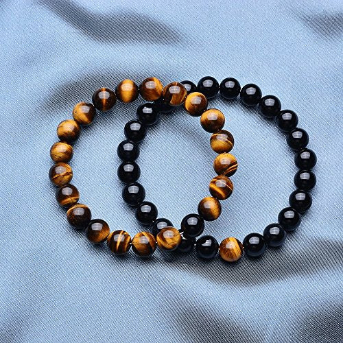 Balanced Bracelets-Black Matte Agate -  Distance Bracelets For Couples(2 pcs) - Personal Hour for Yoga and Meditations