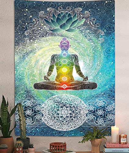 Yoga Decor - Chakra Vertical Tapestry, Seven Chakra Yoga Meditation Zen Decor Tapestry Wall Hanging for Bedroom, - Personal Hour for Yoga and Meditations 
