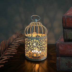 Open image in slideshow, Metal Wrought Iron Birdcage Candle Holder - Zen Decoration - Personal Hour for Yoga and Meditations 
