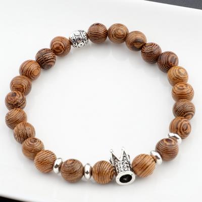 Men Natural Wood Beads Cross Bracelets Onyx Meditation - Personal Hour for Yoga and Meditations 