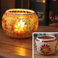 Load image into Gallery viewer, Mediation Gift - Colorful Mosaic Glass Candlestick - Personal Hour for Yoga and Meditations 
