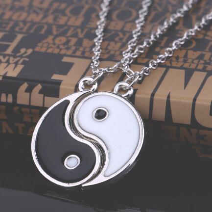 Yin Yang  Leather Chain - Couples Paired Pendants Necklace For Couples - Personal Hour for Yoga and Meditations 