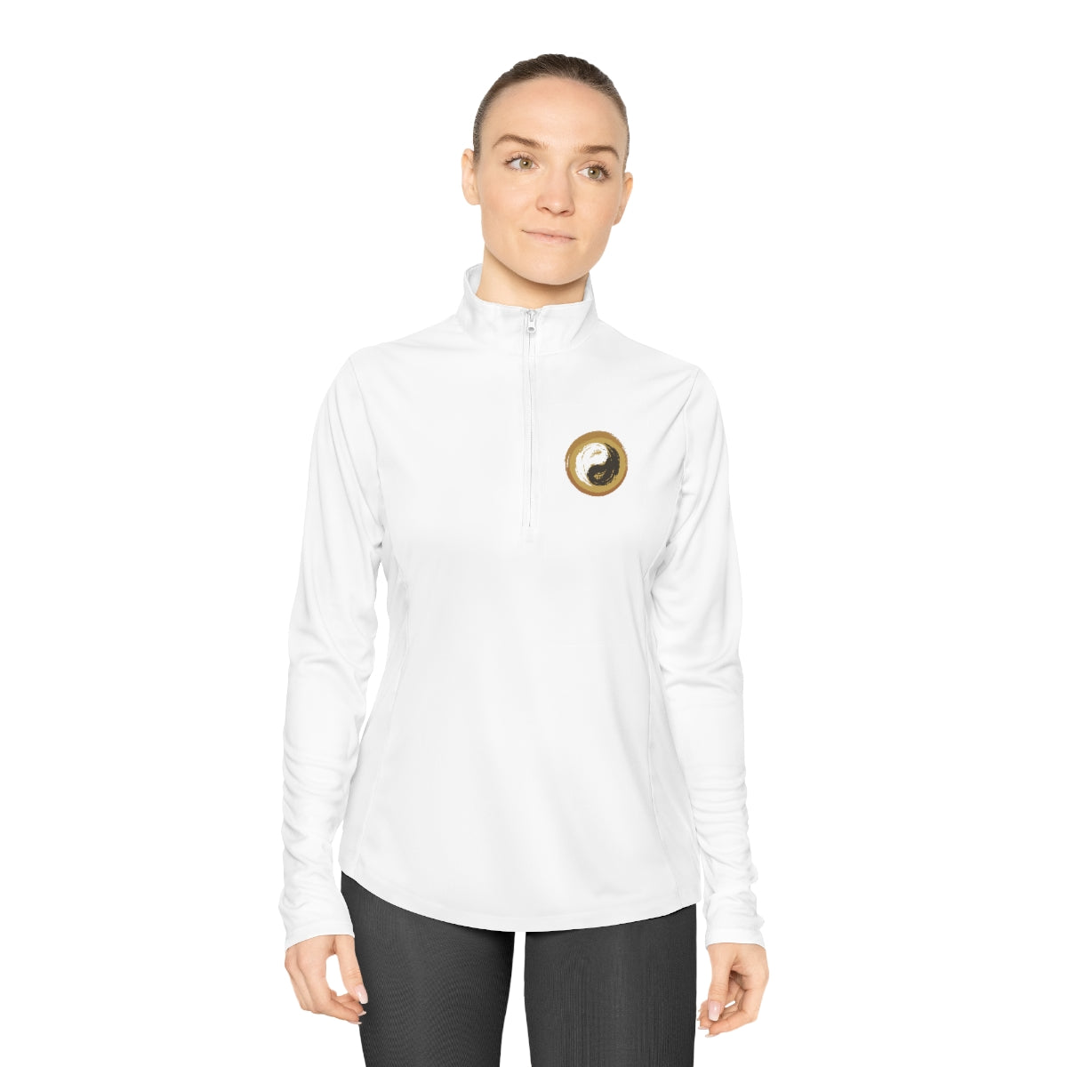Ladies Quarter-Zip Pullover - Yoga Top - Personal Hour for Yoga and Meditations 