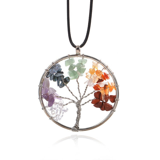 7 Chakras Natural Crystal Gemstone Meditation Ornament Crystal Tree - Personal Hour for Yoga and Meditations 