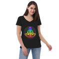 Load image into Gallery viewer, 7 Chakra - Women’s recycled v-neck yoga t-shirt - yoga top - Personal Hour for Yoga and Meditations 
