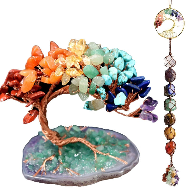 Lucky Tree - Life Tree Rose Quartz - Zen Room Decoration - Personal Hour for Yoga and Meditations 