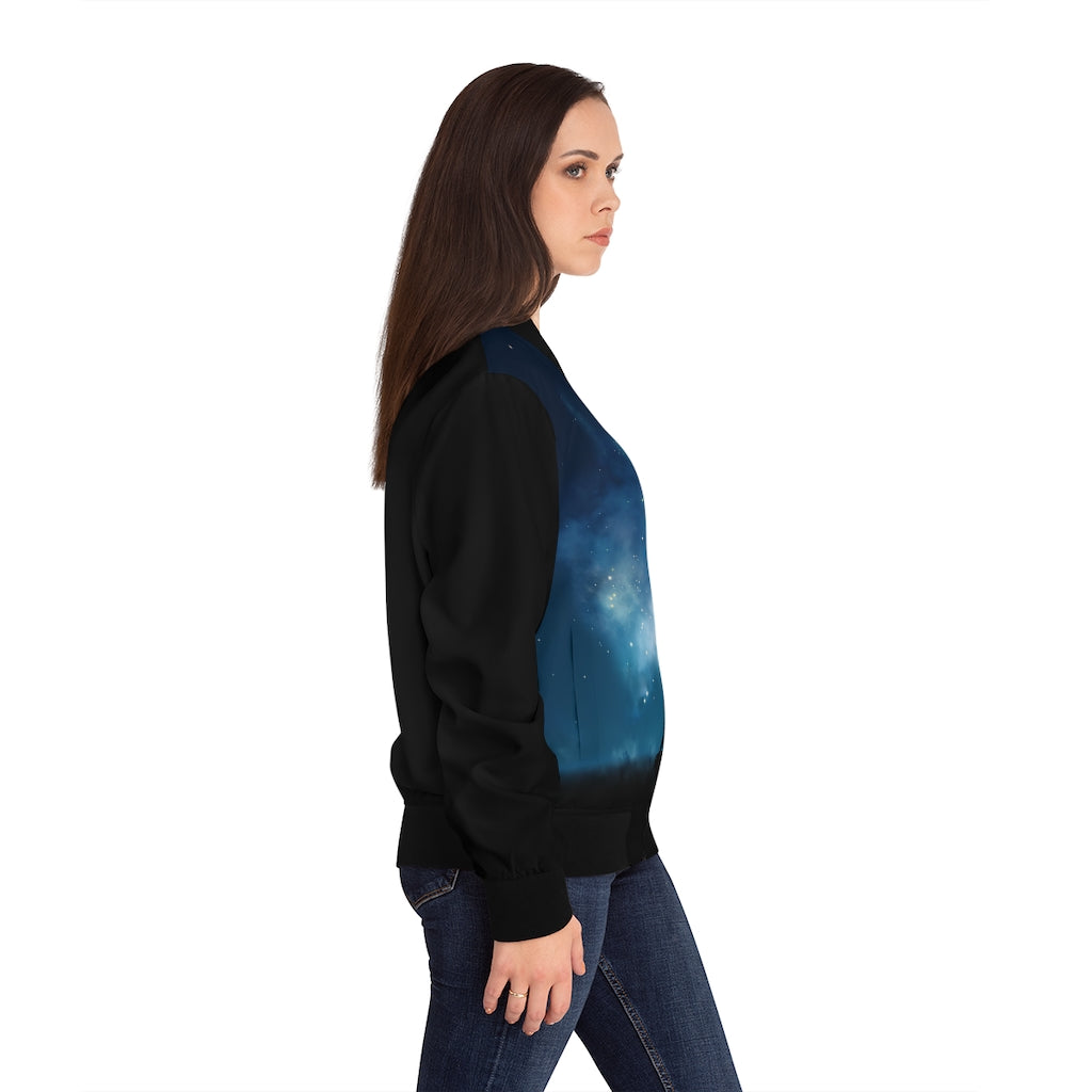 Full Moon Zen and Meditation Women's Bomber Yoga Jacket - Personal Hour for Yoga and Meditations 