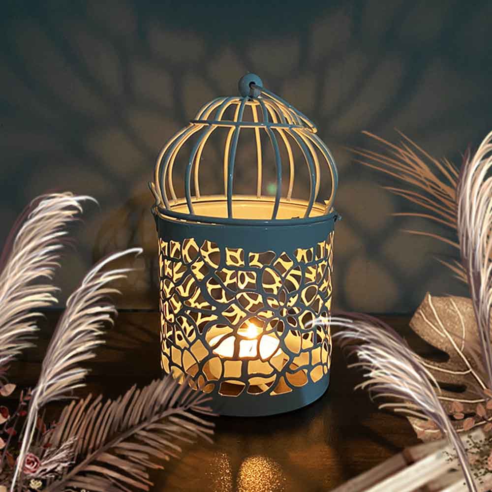Metal Wrought Iron Birdcage Candle Holder - Zen Decoration - Personal Hour for Yoga and Meditations 