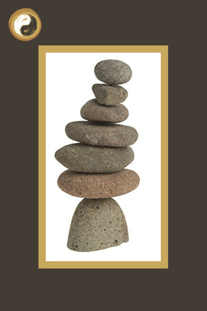 Open image in slideshow, Zen Decor Idea - Large 7-Stone Natural River Stone Cairn - Personal Hour for Yoga and Meditations 
