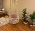Load image into Gallery viewer, Round Swing Nordic Zen Garden Hanging Hammock - Personal Hour for Yoga and Meditations 
