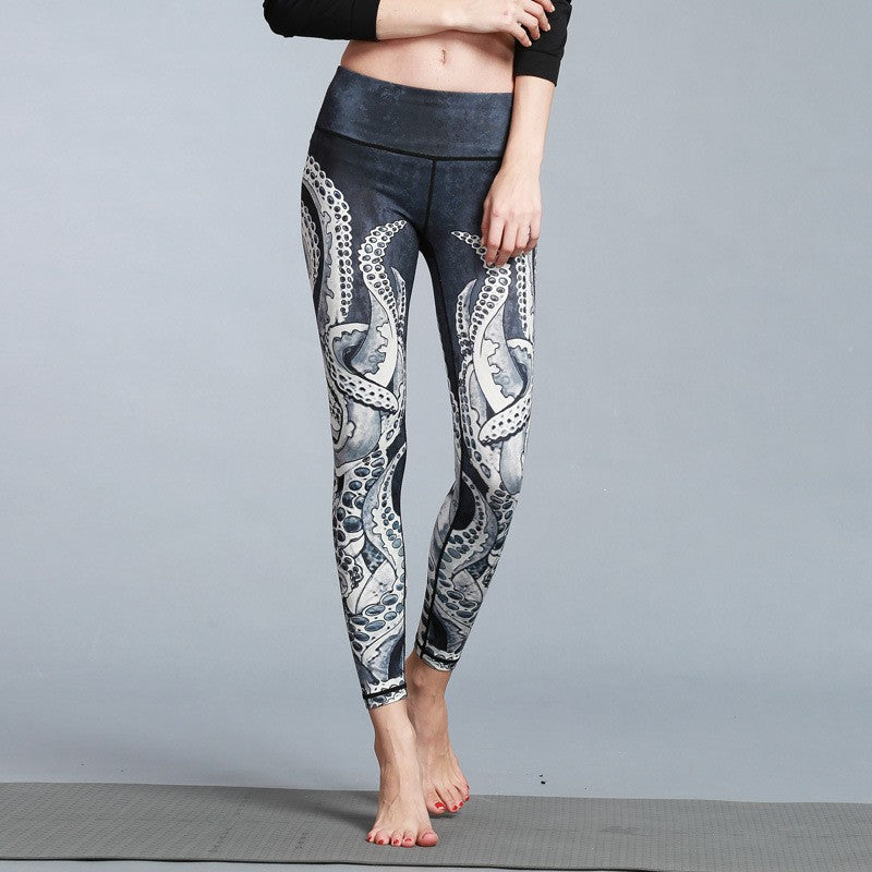 Women's Outdoor Sport Yoga Printed Leggings - Personal Hour for Yoga and Meditations 