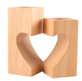 Load image into Gallery viewer, Meditation Valentine Gift -  Heart-shaped wooden candlestick - Personal Hour for Yoga and Meditations 
