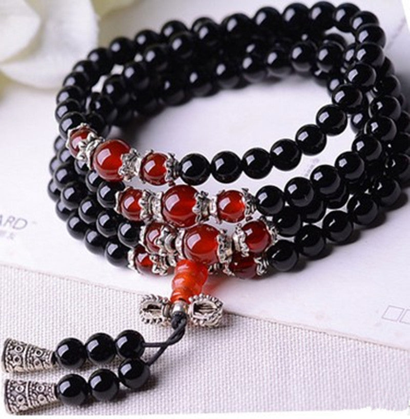 Dragon Horse Jewelry Crystal Bracelet 108 Buddha Bead Bracelet - Personal Hour for Yoga and Meditations 