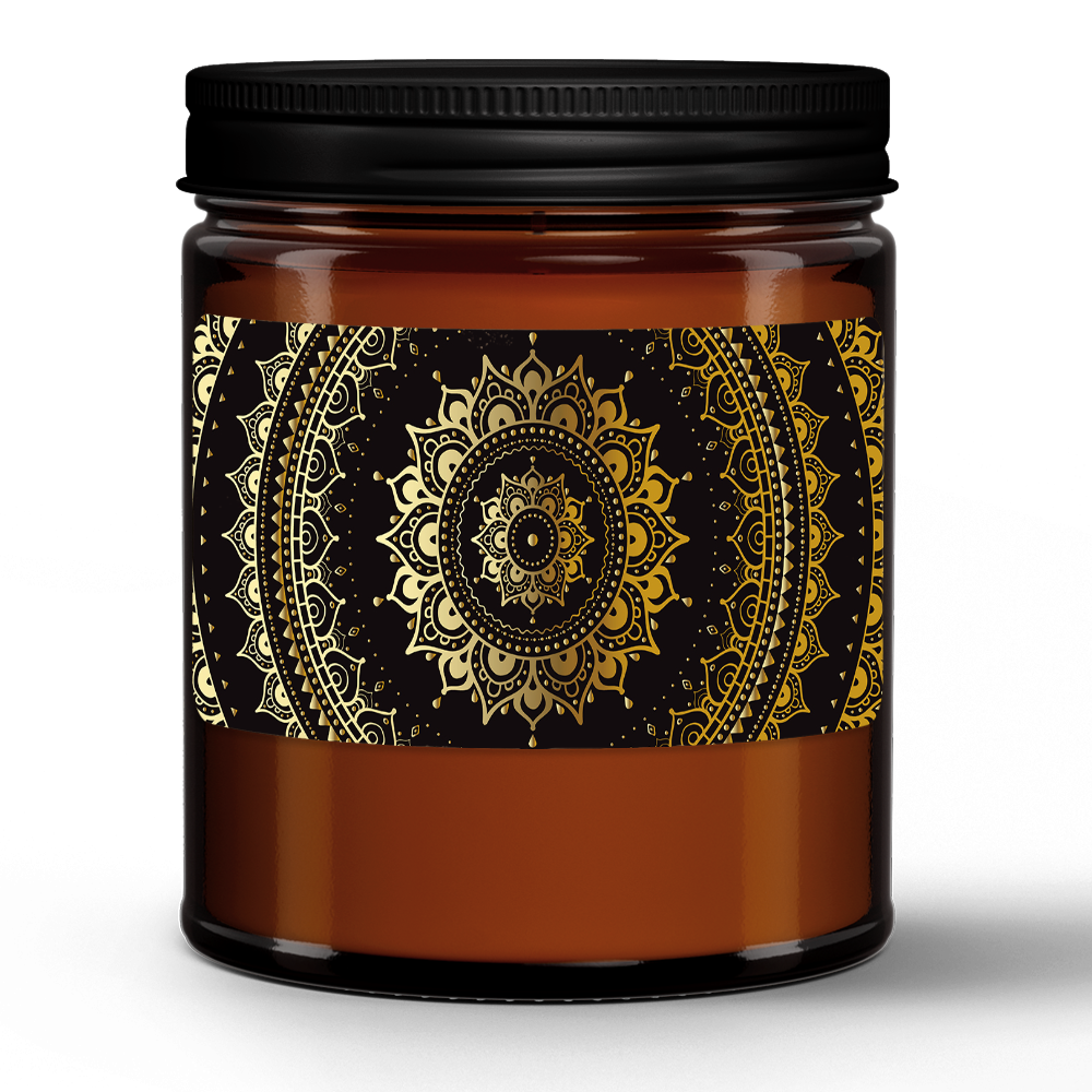 Zen Natural Wax Candle in Amber Jar - 9oz Aromatherapy - Personal Hour for Yoga and Meditations 