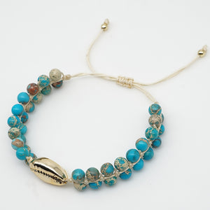 Open image in slideshow, Stone Accessories - Blue Emperor Stone Bracelet - Personal Hour for Yoga and Meditations 

