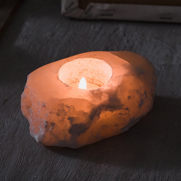 Meditation Gift - Bumpy stone unique European small candlestick - Eyes Yoga