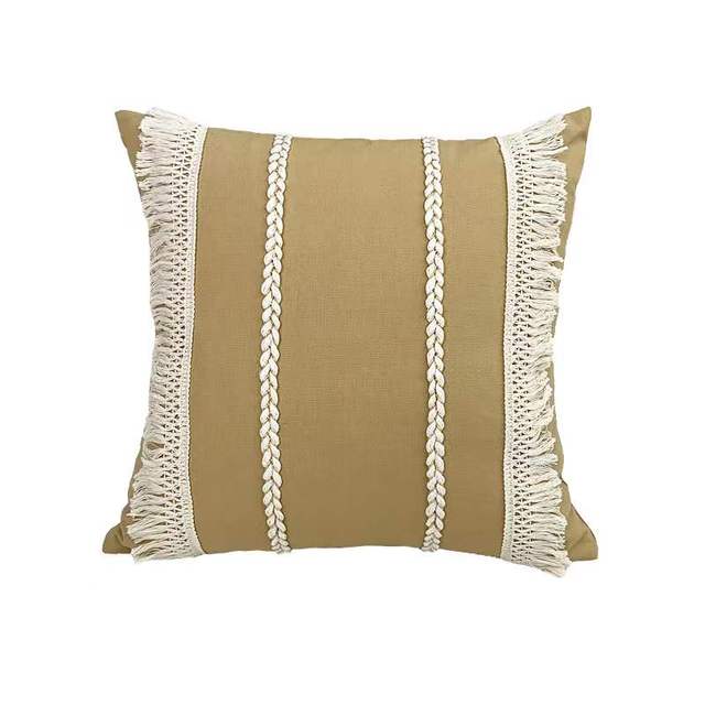 Zen Decor Ideas Boho Style Linen Cotton Pillow Cover - Personal Hour for Yoga and Meditations 