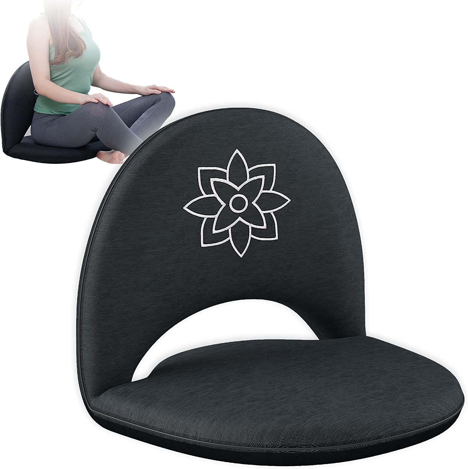 Zen Chair - Adjustable Floor Chair with Back Support - Personal Hour for Yoga and Meditations