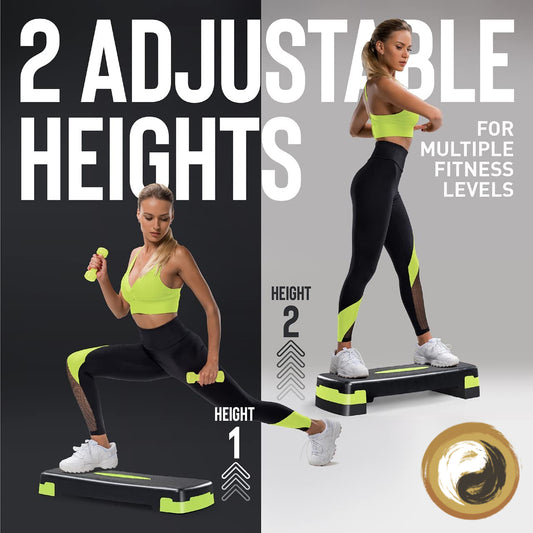 Aerobic Stepper Adjustable Height Two Level Risers - Personal Hour for Yoga and Meditations 