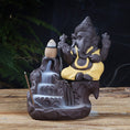Load image into Gallery viewer, Meditation Decor - Elephant God Ganesha Backflow Incense Burner Meditation Ornaments  - Homemade - Personal Hour for Yoga and Meditations 
