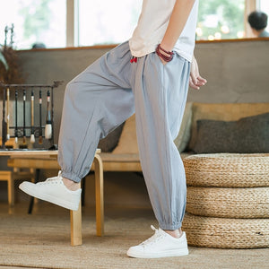 Open image in slideshow, Harem Pants Men Streetwear Yoga Joggers - Personal Hour for Yoga and Meditations 
