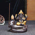 Load image into Gallery viewer, Meditation Decor - Elephant God Ganesha Backflow Incense Burner Meditation Ornaments  - Homemade - Personal Hour for Yoga and Meditations 
