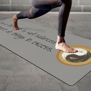 Premium Yoga Mat with Quotes - Personal Hour for Yoga and Meditations 