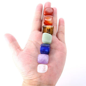 Open image in slideshow, 7PC SET Seven Chakra Yoga Stone Irregular Reiki Crystals - Personal Hour for Yoga and Meditations 
