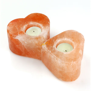 Natural handmade Himalayan salt - Zen Decor Idea - Candlestick heart-shaped design - Personal Hour for Yoga and Meditations 
