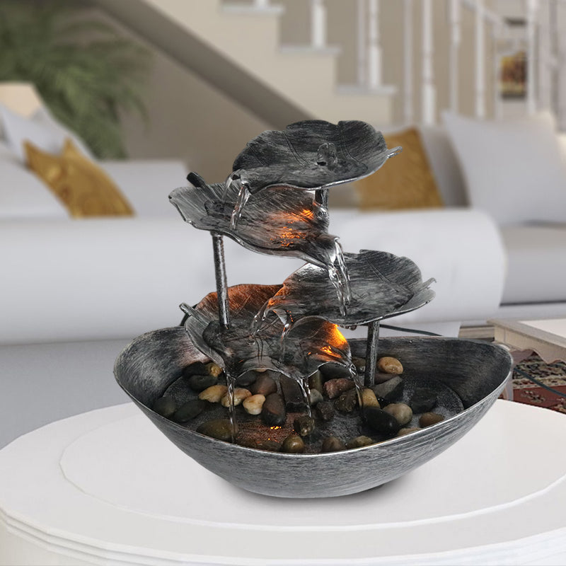 Zen Decor - Indoor Lotus Leaf Relaxation Fountain- Meditation Gift - Personal Hour for Yoga and Meditations 