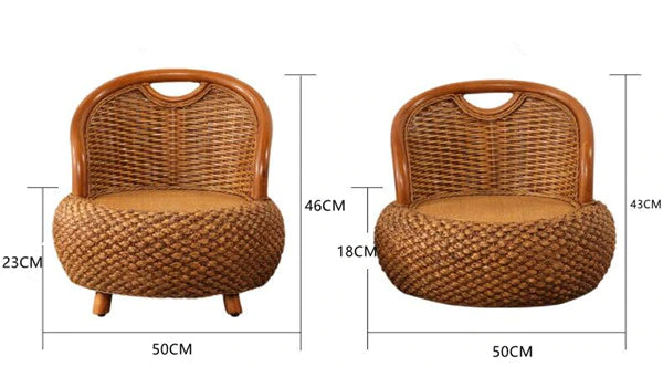 Zen Chair - Handmade Straw and Rattan - Meditation Chair - Personal Hour for Yoga and Meditations 