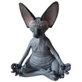 Load image into Gallery viewer, Whimsical Buddha Cat With Sphinx - Relaxed Meditation Cat Art Statue - Zen Decor - Personal Hour for Yoga and Meditations 

