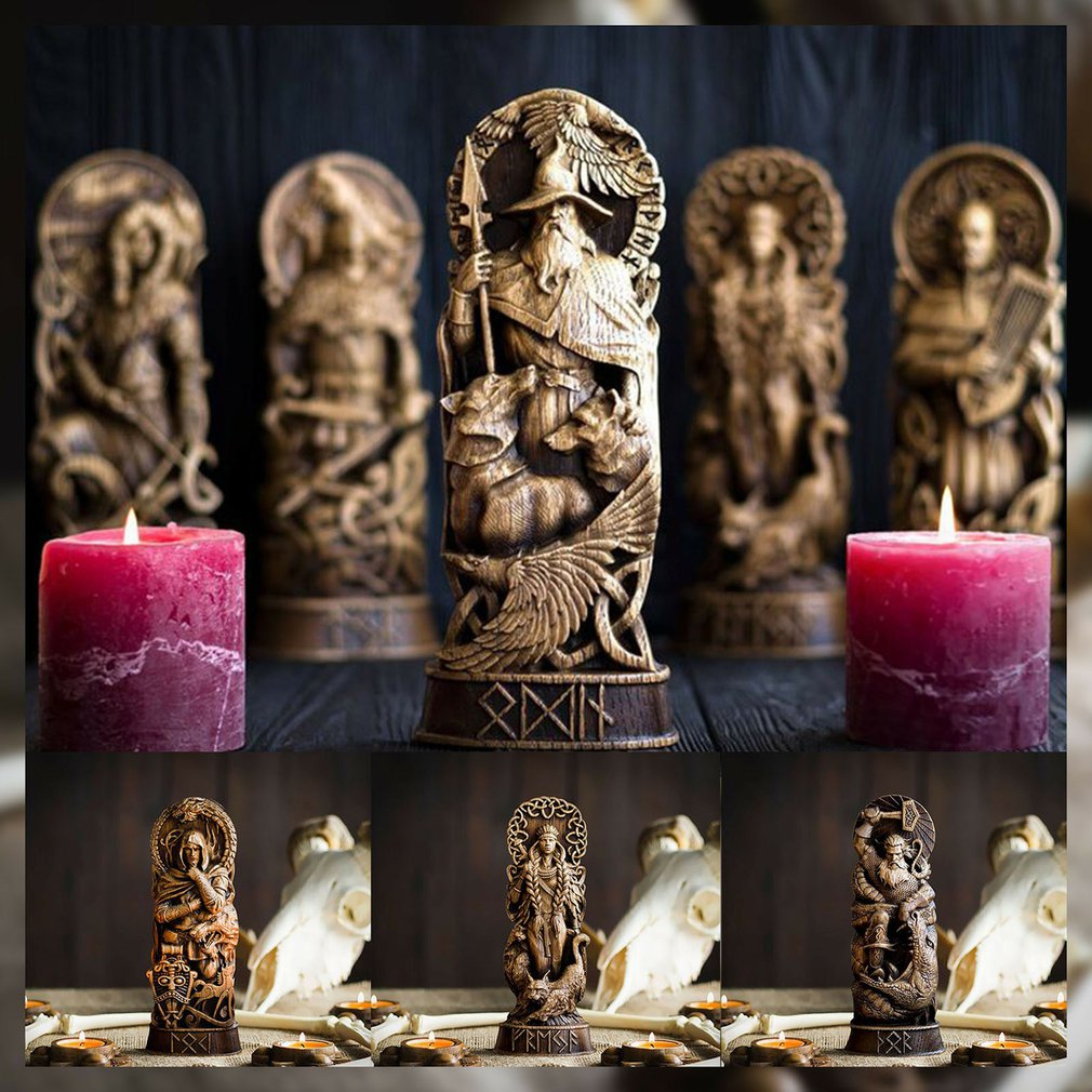 Freyja Statue Freya Norse Gods Carving Altar Heathen Asatru Viking God Goddes Sculpture Scandinavian Pantheon Resin Ornaments - Personal Hour for Yoga and Meditations 