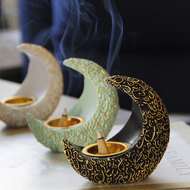 Aromatherapy furnace Middle East Arab Ramadan resin incense burner ancient and elegant European-style desktop decor candlestick - Personal Hour for Yoga and Meditations 