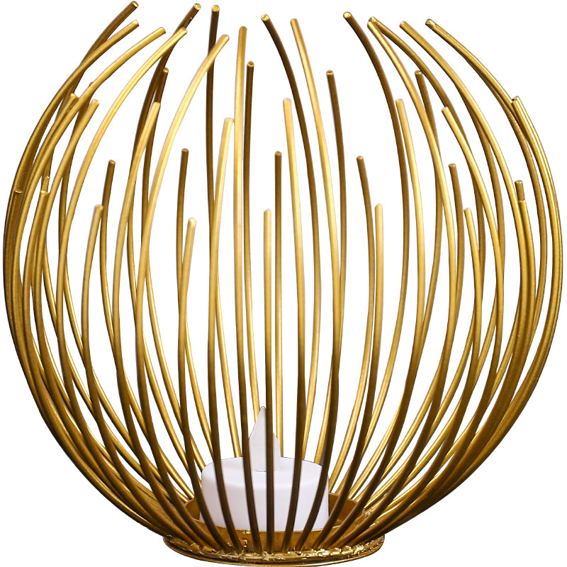 Zen Decor Ideas - new bird's nest shape golden wire candlestick holders - Personal Hour for Yoga and Meditations 