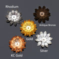 Load image into Gallery viewer, Zen Decor Ideas - 10pcs- Lotus Flower Beads Caps Brass Filigree Flowers Base Bead Cap Charms Pendants for Jewelry Making Craft Components DIY - Personal Hour for Yoga and Meditations 
