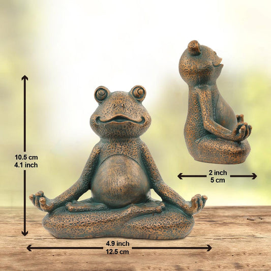 Zen Decor Ideas - MINI Yoga Frog Statue Garden Decoration Accessories Meditating Frog Miniature Figurine Frog - Personal Hour for Yoga and Meditations 