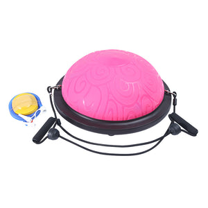 Open image in slideshow, Bosu Ball - Core Power Training Balance Exercise Pump PVC - Yoga Half Balance Ball with Hand Strip and Pump - Personal Hour for Yoga and Meditations 
