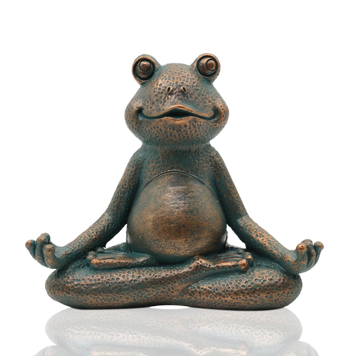 Zen Decor Ideas - MINI Yoga Frog Statue Garden Decoration Accessories Meditating Frog Miniature Figurine Frog - Personal Hour for Yoga and Meditations 