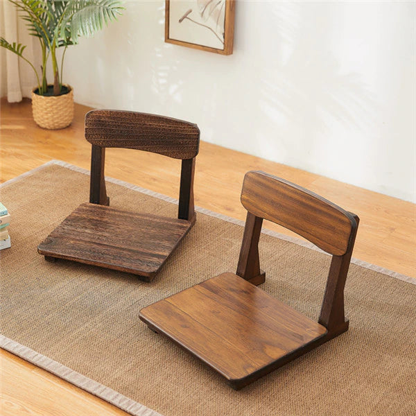 Zen Chair - Japanese Wood Legless Zaisu Chair - Personal Hour for Yoga and Meditations 