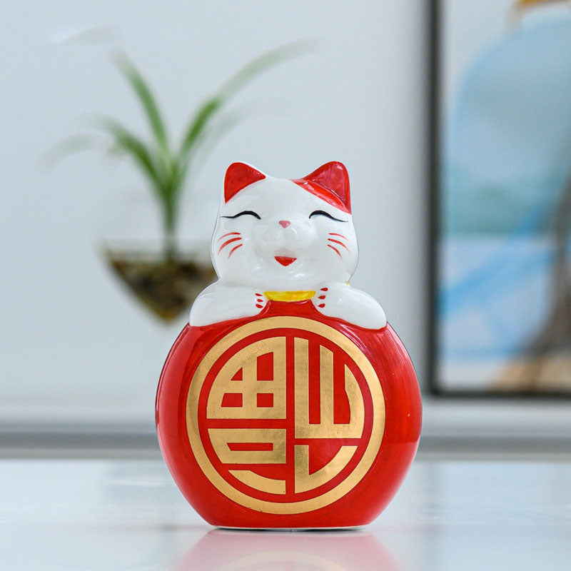 Kids gifts - cute Japanese ceramic lucky cat piggy bank - Personal Hour for Yoga and Meditations 