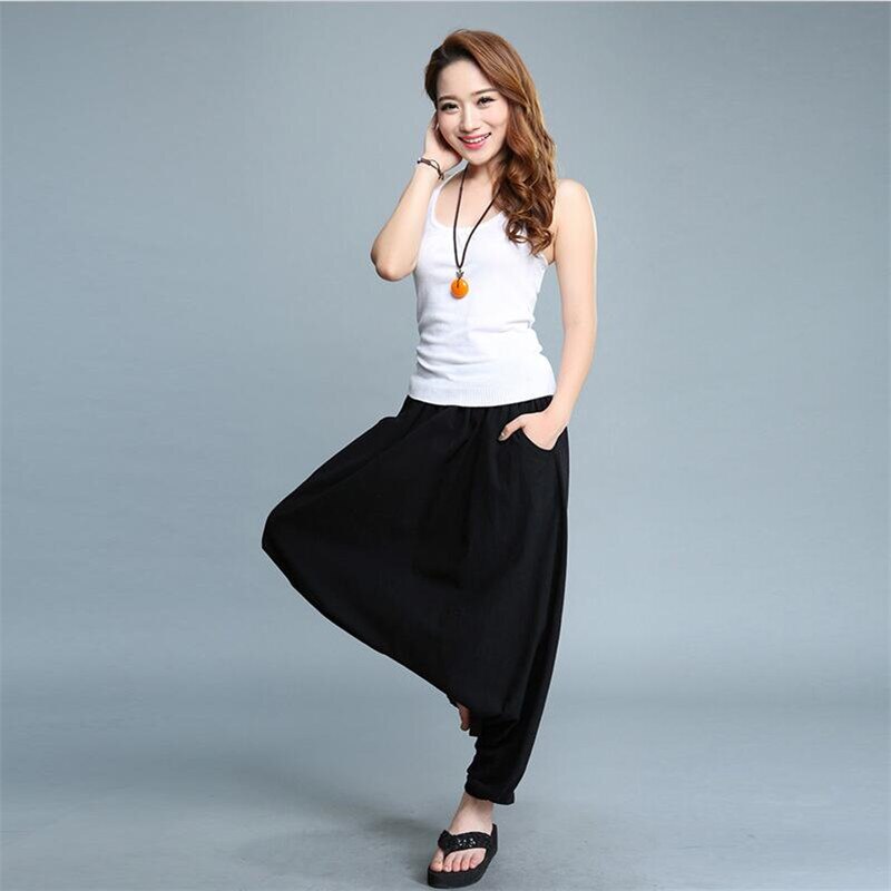 Meditation Clothes - Women Yoga Loose Cross-pants Solid Mid Waist Full Length Pants - Personal Hour for Yoga and Meditations 