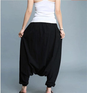 Open image in slideshow, Meditation Clothes - Women Yoga Loose Cross-pants Solid Mid Waist Full Length Pants - Personal Hour for Yoga and Meditations 
