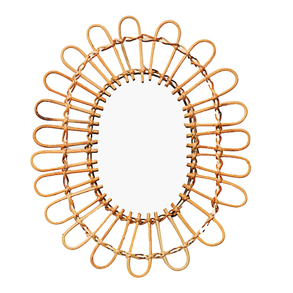 Wall Mirror Macrame - Hanging Wall Mirror Macrame Fringe Round Mirror Decor - Boho Style - Personal Hour for Yoga and Meditations 