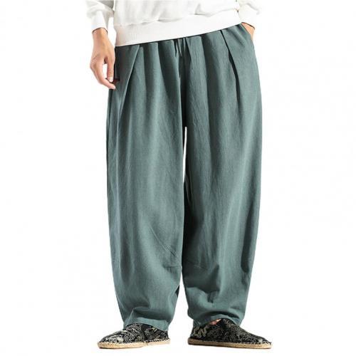 Harem Pants Solid Color Drawstring- Men Mid Rise Pockets Pants - Baggy Pants for Yoga - Personal Hour for Yoga and Meditations 